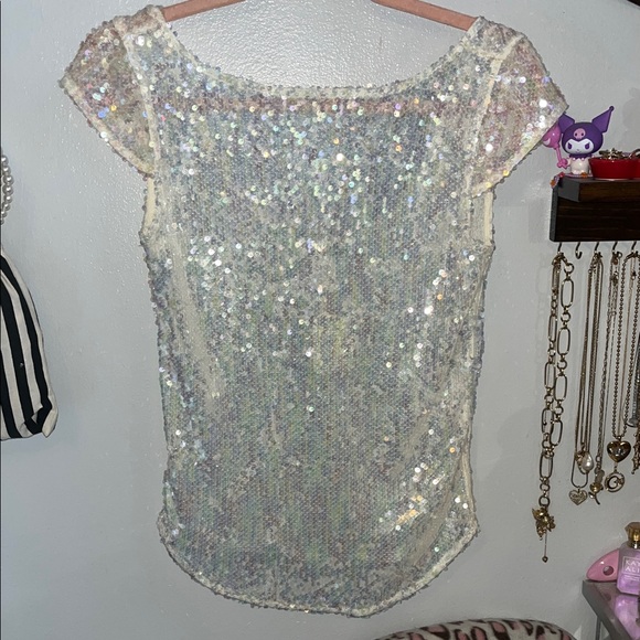Free People Late Last Night Sequin Tee - Picture 6 of 9